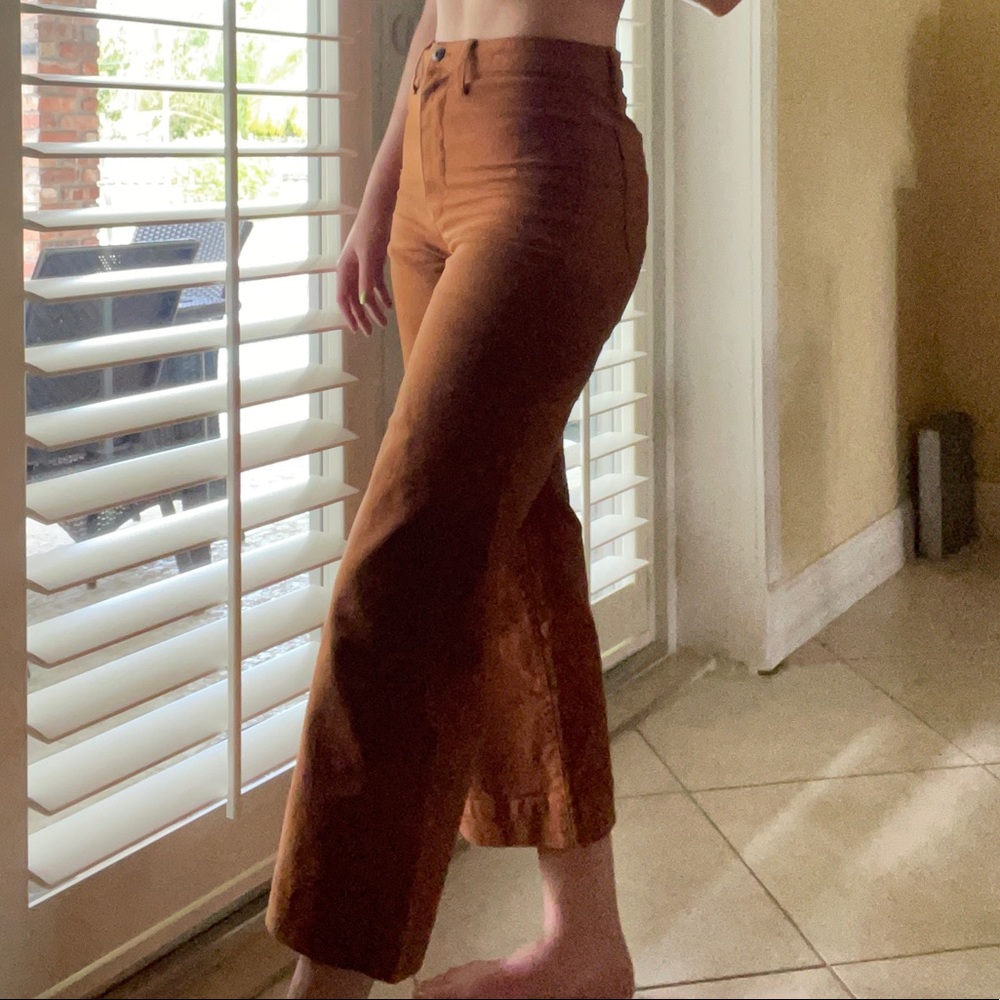 Madewell wideleg brown orange pants